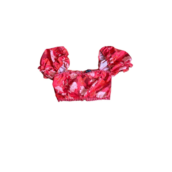 CBR Pink Floral Cropped Top Women Medium - Picture 1 of 5